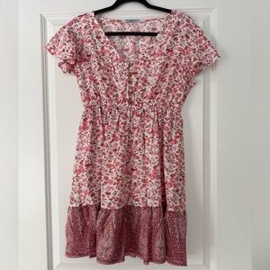 Floral Pink Mini Dress